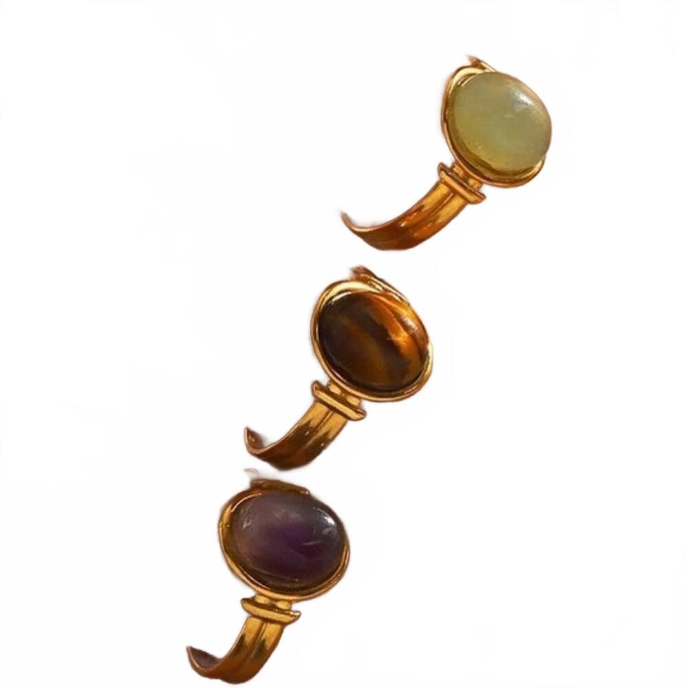NEW JOSSLYN BY WALL TO WALL women's sunburst stone ring in jade